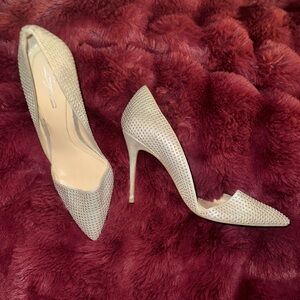Vince Camuto Glittering Silver Stilettos